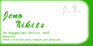 jeno nikits business card